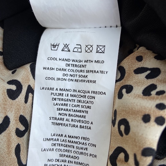 🍀3 for $25🍀Angel Eye London Black and Animal Print Dress with Collar Size M - Picture 11 of 11